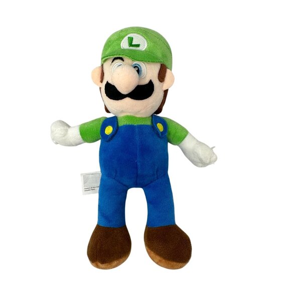 Super Mario Luigi Plush Toy 9 Inch Nintendo 2023 Embroidered Eyes - Picture 1 of 6